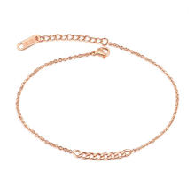 316l anneau en acier inoxydable emboîtement fine chaîne bracelet de cheville femmes cheville bracelet chaîne or rose pied chaîne bijoux